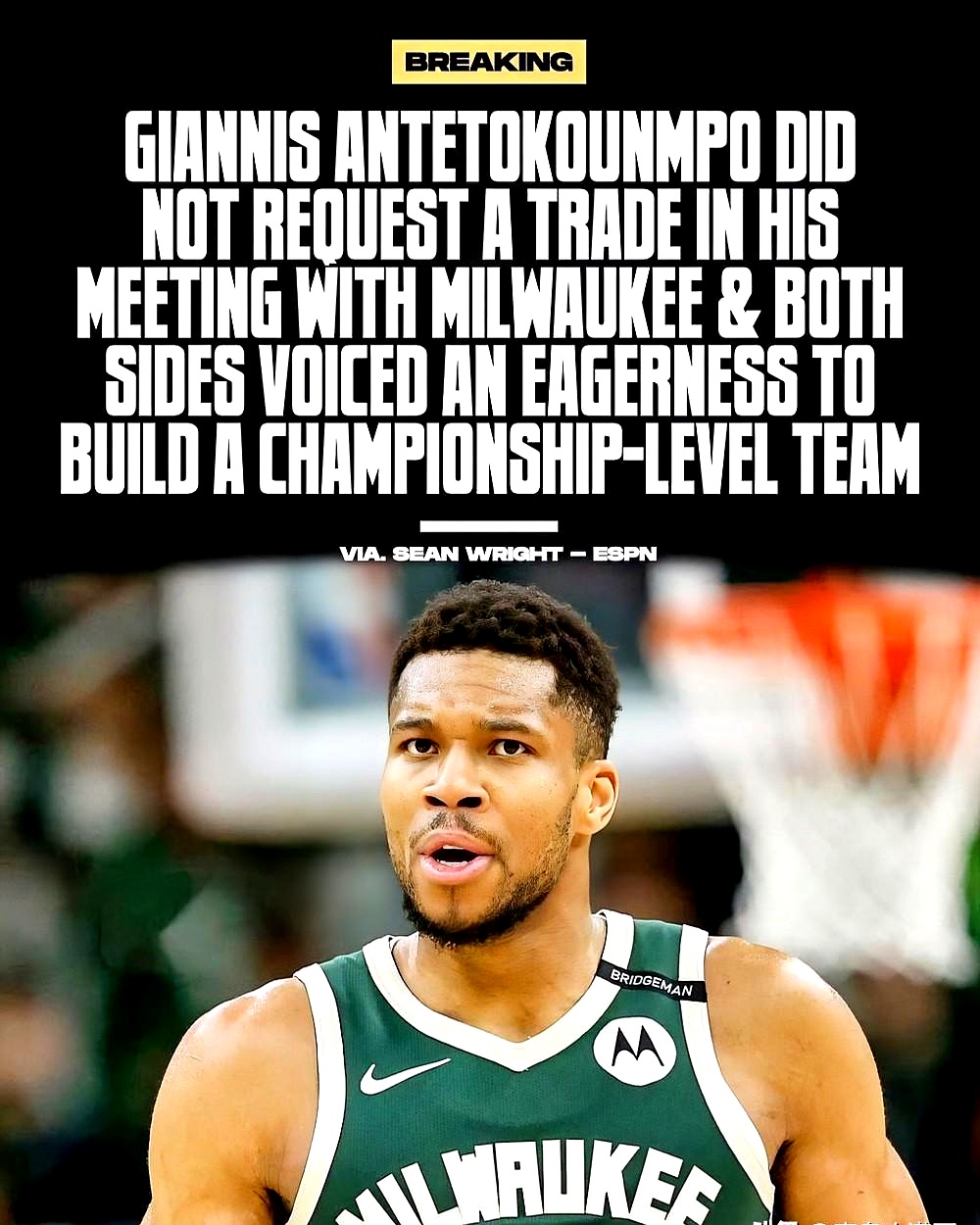 雷火电竞网站-关于雄鹿战胜篮网，字母哥单场表现惊艳的信息